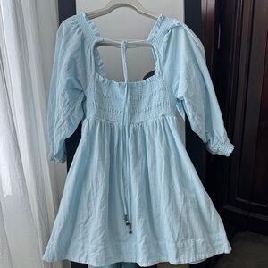 Free People Sky Blue Babydoll Dress-    Size S